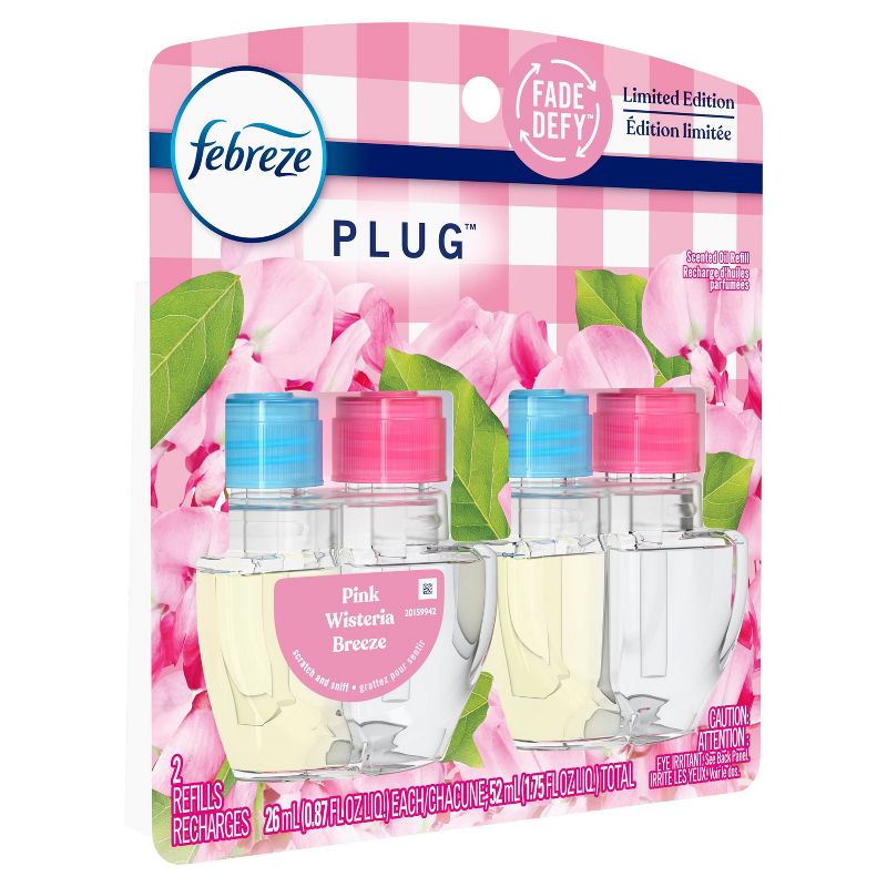 Febreze Plug Dual Refill Air Freshener Pink Wisteria Breeze - 2ct, 3 of 14