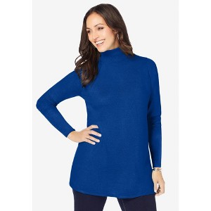 Jessica London Women's Plus Size Cotton Cashmere Turtleneck - 1 of 4