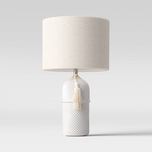 Large white store ceramic table lamp