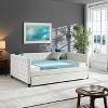 NicBex Full Daybed with Trundle,Velvet Upholstered Full Size Day Bed with Twin Size Trundle Bed Day Bed Frame with Button and Copper Nail - 2 of 4