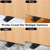 Attop Rubber Door Stoppers 4 Pack for Bottom of Door - Heavy Duty Floor Wedge Stopper for Wood, Tile, Carpet Surfaces (Black) - 4 of 4