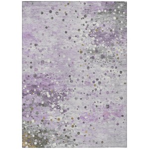 Lavender And Ivory Abstract Washable Indoor Outdoor Area Rug - 1 of 4