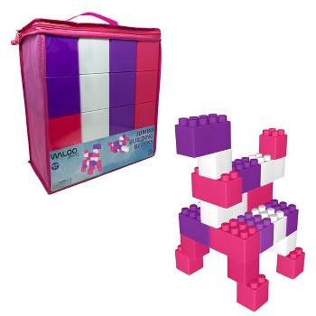 Waloo Sports Jumbo Building Blocks 25pc Set - Pink/Purple/White