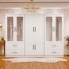 Keloyid White Wood 94.5 in. Armoire with 4 Drawers and 8 Doors - image 4 of 4