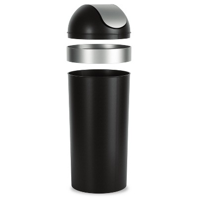 Umbra Black and Silver 16-Gallon Swing-Top Trash Can