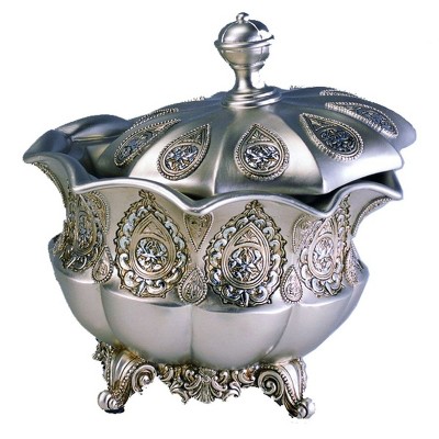 OK Lighting Silver Paisley Decorative Box