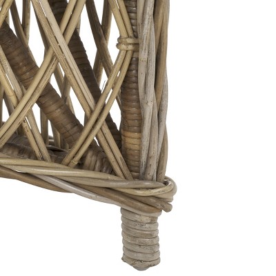 Natural Brown Wicker Arm Chair with Cushion