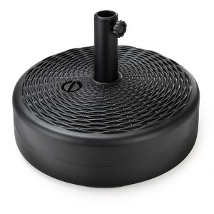 Home Zone Living 40lb Round Fillable Patio Umbrella Base Stand, 18in, Pole Holder, Water, Sand, Fits Poles Up to 1.9in(48mm) Diameter, UV Resistant - 1 of 4