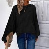 Womens Batwing Long Sleeve Shirts Fall Fashion Crewneck Tunic Tops Dressy Casual Loose Fit Lightweight Sweaters - 4 of 4