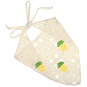 Unique Bargains Women's Fashion Pineapple Hollow Triangle Headwrap 21.26"x10.24" Beige 1 Pc - 1 of 4
