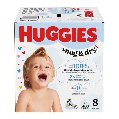 Huggies Snug Dry Diapers   -Size 8 - 48ct