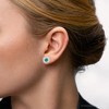 Pompeii3 4Ct Emerald & Lab Created Diamond Cushion Halo Studs 14k White Gold - 4 of 4