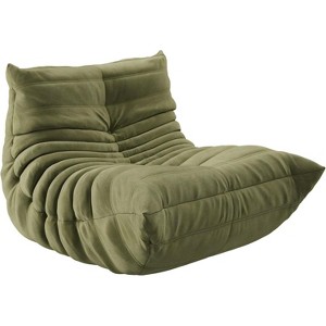 Acekool Bean Bag Chair for Adults, Memory Foam Single Sofa, Suede-Like Fabric, Supportive Modern Floor Chair for Living Room & Bedroom, Green - 1 of 4