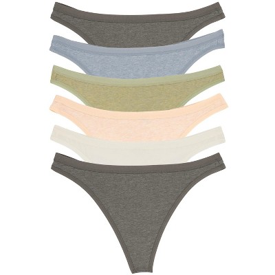 Felina Women's Organic Cotton Thong Underwear, 6-pack : Target