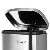 Elama 2 piece 8 Gallon Each 30 Liter Rectangular Stainless Steel Twin Step Trash Bins with Slow Close Mechanism in Matte Silver - 4 of 4