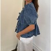 Women's Cara Medium Wash Denim Poplin Tie Top - Sofie the Label - 2 of 4