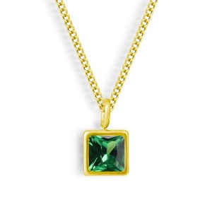 EVRY JEWELS WATERPROOF Gold or Silver Plated Faye Birthstone Necklace - 1 of 2