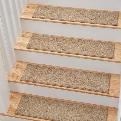MBIGM Non-Slip Safety Rug, Stair Treads for Wooden Steps, Wood Treads for Steps, Ideal for Wooden Stairs, 15 pk
