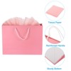 Unique Bargains Durable Paper Bright Color Three-Dimensional Cut Easy to Carry Pink Gift Bags with Tissue 12 Sets - 4 of 4