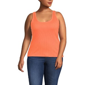 Lands' End Women's Pointelle Rib UNeck Tank - 1 of 3