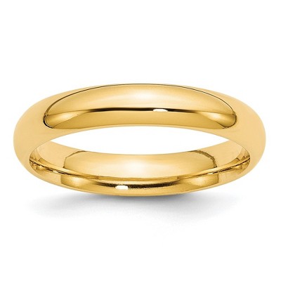 Black Bow Jewelry 2mm to 6mm 10K Yellow Gold Domed Comfort Fit Band