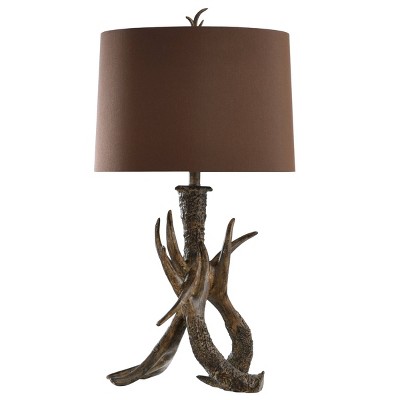 silver antler table lamp