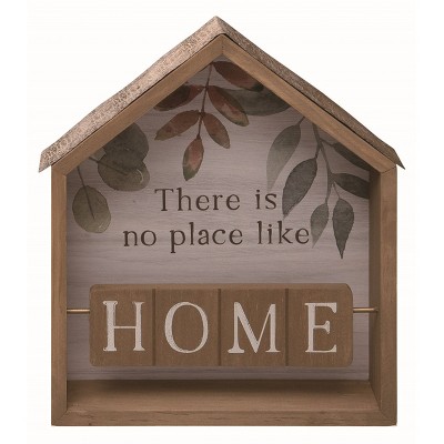 Transpac Wood 9.25 in. Brown Autumn Classic House Shaped Tabletop Decor