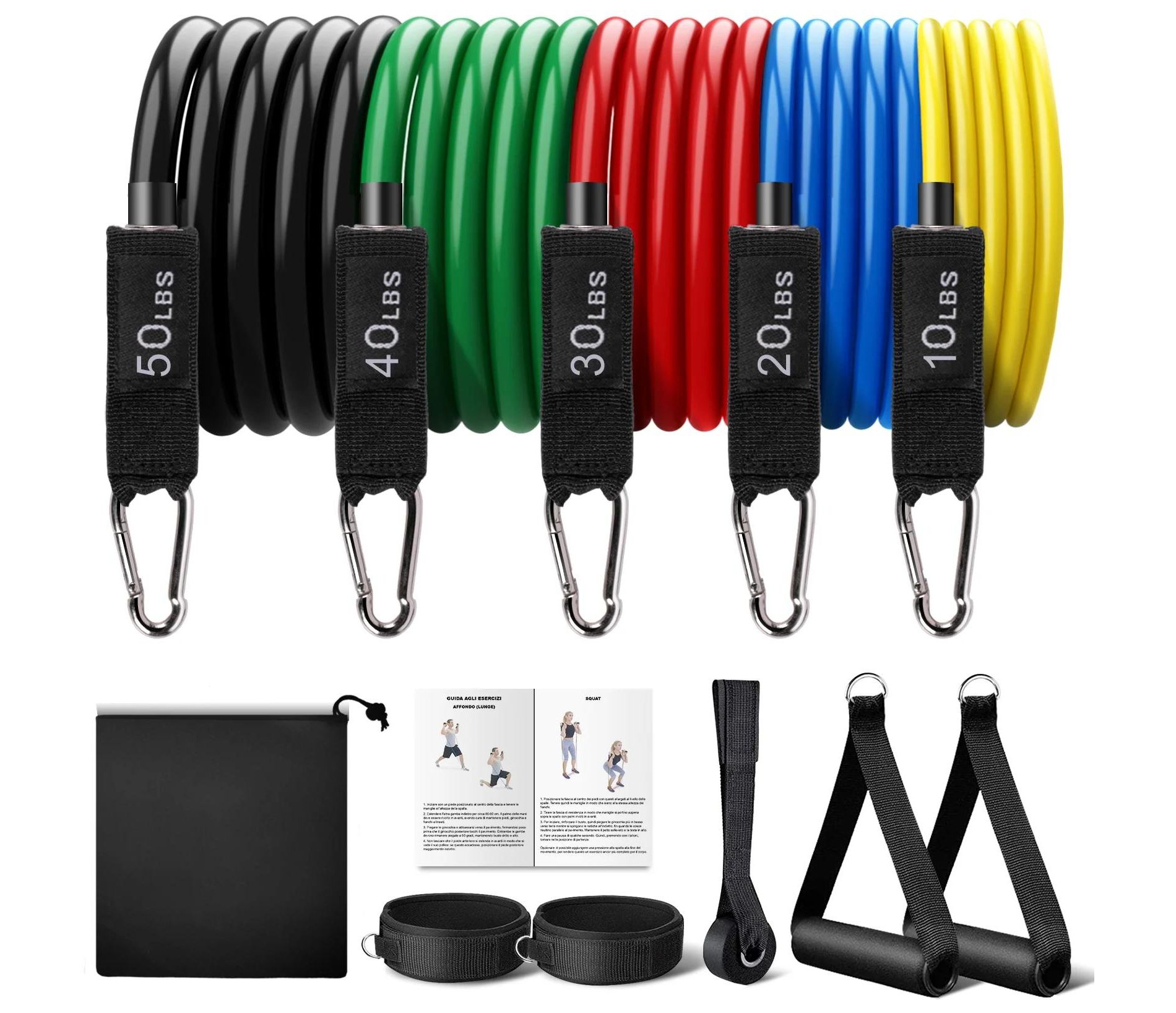 Swtroom Resistance Exercise Bands Set Up to 150lb with Door Anchor and Handles