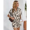 Women 2 Piece Outfit Summer Short Sleeve Top and Shorts Sweatsuit Sets with Pockets - 4 of 4
