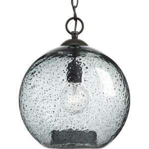 Progress Lighting, Malbec, 1-Light Pendant, Antique Bronze, Clear Textured Artisanal Glass Shade - 1 of 4