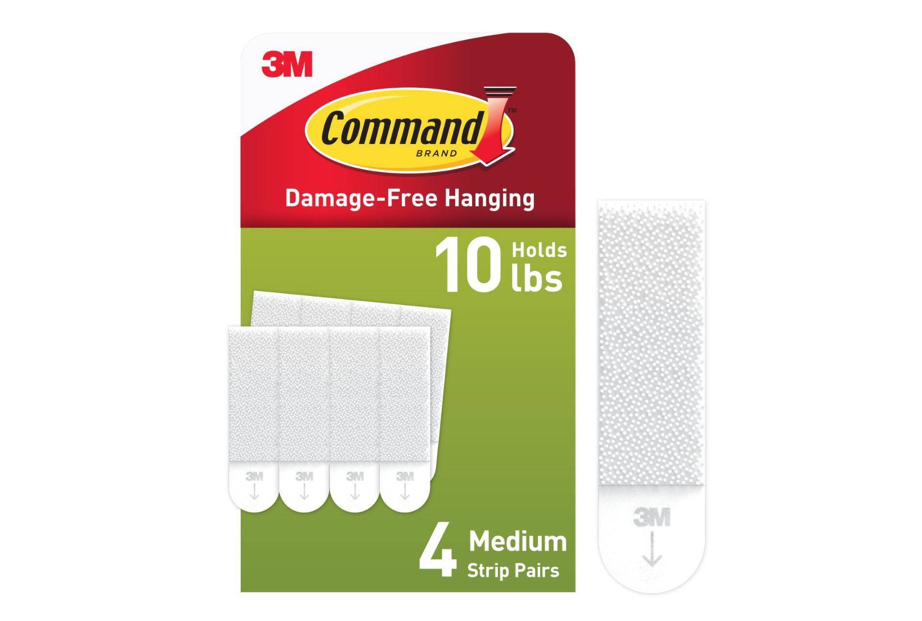 Command Medium Picture Hanging Strips White: Adhesive Wall Mounting for Art & Stationery