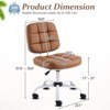 Karl Home | 22.1 Inch Upholstered PU Lattice Swivel Office Chair - 2 of 4