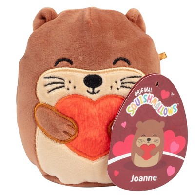 Squishmallows 5" Joanne the Brown Sea Otter With Fuzzy Heart- Jazwares Valentines Day Plush - Collectible Stuffed Animal- Gift for Kids, Girls & Boys