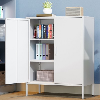 NicBex 40 inches Metal File Cabinet with 2 Doors, Storage Cabinet with 2 Laminates for Homes, Offices, Coffee Bar