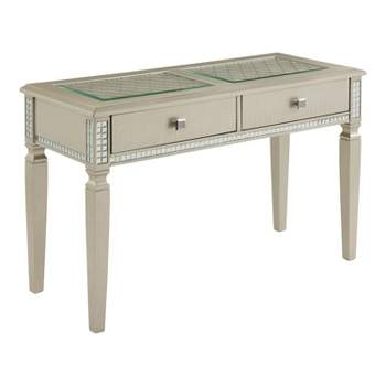 Riverbank Sofa Table with Tempered Glass Silver - HOMES: Inside + Out