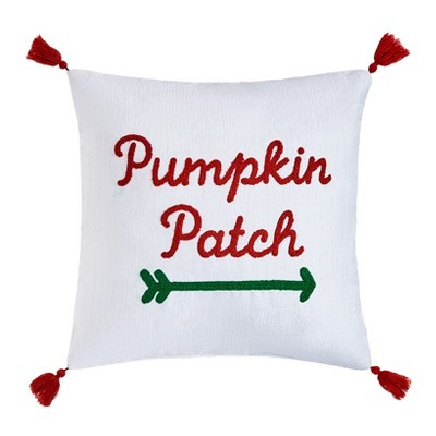 The Lakeside Collection Thankful Harvest Embroidered Accent Pillows - Pumpkin Patch