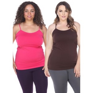 Women's Plus Size Tank Tops Pack of 2 - One Size Fits Most Plus - White Mark - 1 of 1