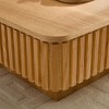 Sapphtopaz Modern Wooden Coffee Table with Sturdy Base Square Handcraft Drum Center Table Small Wood Coffee Table Home Decor for Living Room - 3 of 4