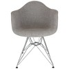 LeisureMod Willow Fabric Accent Chair with Chrome Legs - Eiffel Design - 2 of 4