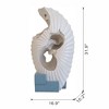 NAYSAYE Fountain White Abstract Water Feature with Blue Base for Garden Patio Indoor Outdoor, White and Blue, 10.2"*31.9"*22" - 3 of 4