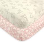 Touched by Nature Baby Girl Organic Cotton Crib Sheet, Bird, One Size