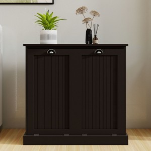 Okak Farmhouse Storage Cabinet, Accent Cabinet with 2 Tilt-Out Drawers and Metal Handles, Storage Oganizer for Living Room, Laundry room - 1 of 4