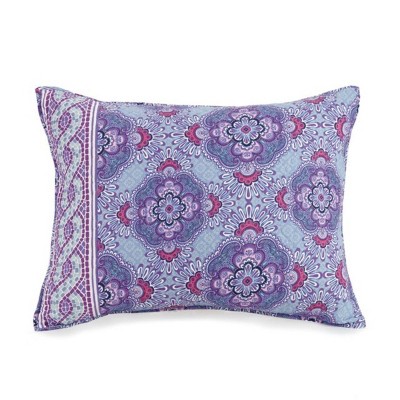 Purple Geometric Cotton Reversible Full/Queen Quilt Set