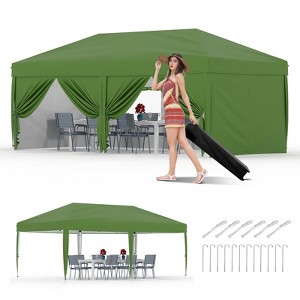 20x10 Pop Up Canopy Tent Outdoor Canopy One-Person Set Up Heavy Duty Commercial Instant Tent Shelter, 6-Sidewall - 1 of 4