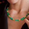 Ross-Simons Curved Jade Necklace in 18kt Gold Over Sterling - 3 of 4