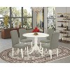 Round Kitchen Table Set 5pc - 42" Dining Table w/ Drop Leaves & 4 Parsons Chairs - 2 of 4