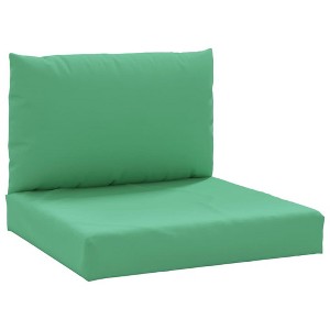 vidaXL Green Pallet Cushions, Set of 2, Made with Durable Oxford Fabric and Plump Hollow Fiber Filling - Patio Seating - 1 of 4