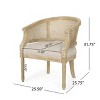 Accent Chair Rubber Wood Beige Natural - 4 of 4