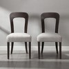 JUJABU Upholstered Kitchen Side Chairs Set of 2 with Fabric Seating Solid Rubber Wood Legs - 3 of 4