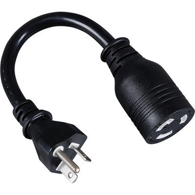 Tripp Lite 6in Power Cord Adapter Cable Heavy Duty L5-20R to 5-20P 20A 12AWG 6" - 20A, 12AWG (NEMA-L5-20R to NEMA-5-20P) 6-in."